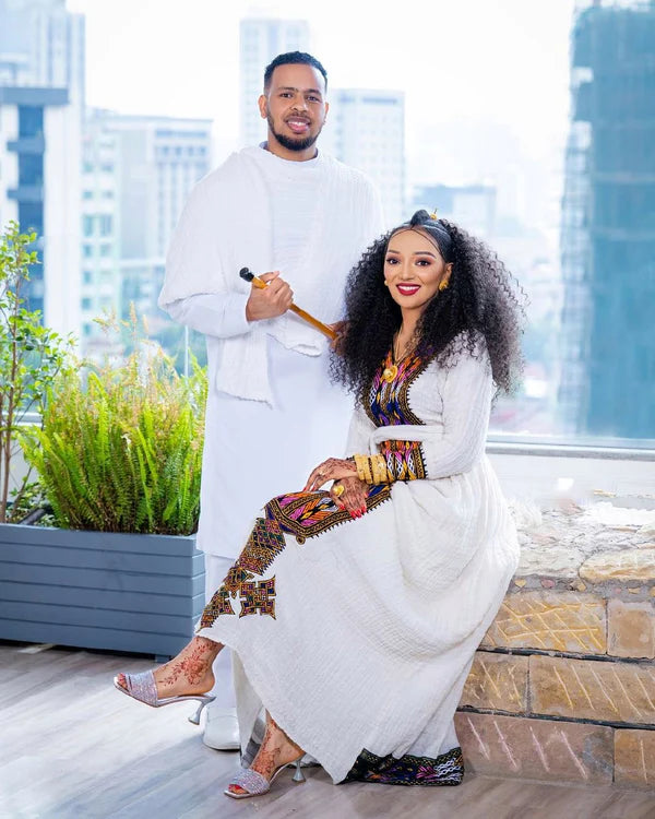 Elegant Habesha Couples Outfit: Stunning Traditional Attire