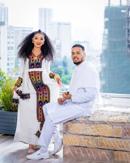 Elegant Habesha Couples Outfit: Stunning Traditional Attire