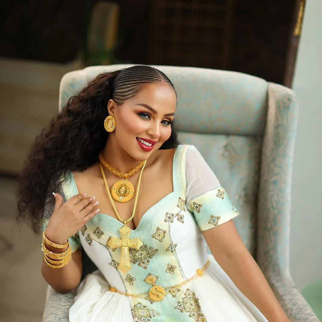 Embellished Habesha Bridal Gown Stunning Style Habesha Wedding Attire