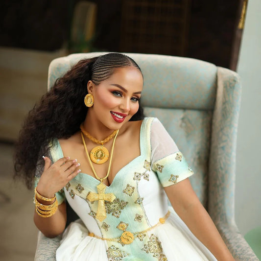 Embellished Habesha Bridal Gown Stunning Style Habesha Wedding Attire