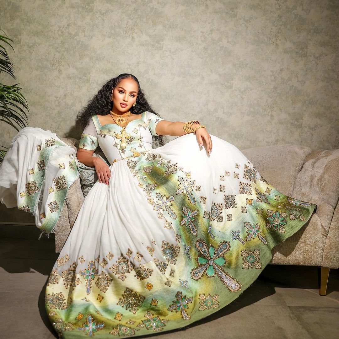Embellished Habesha Bridal Gown Stunning Style Habesha Wedding Attire