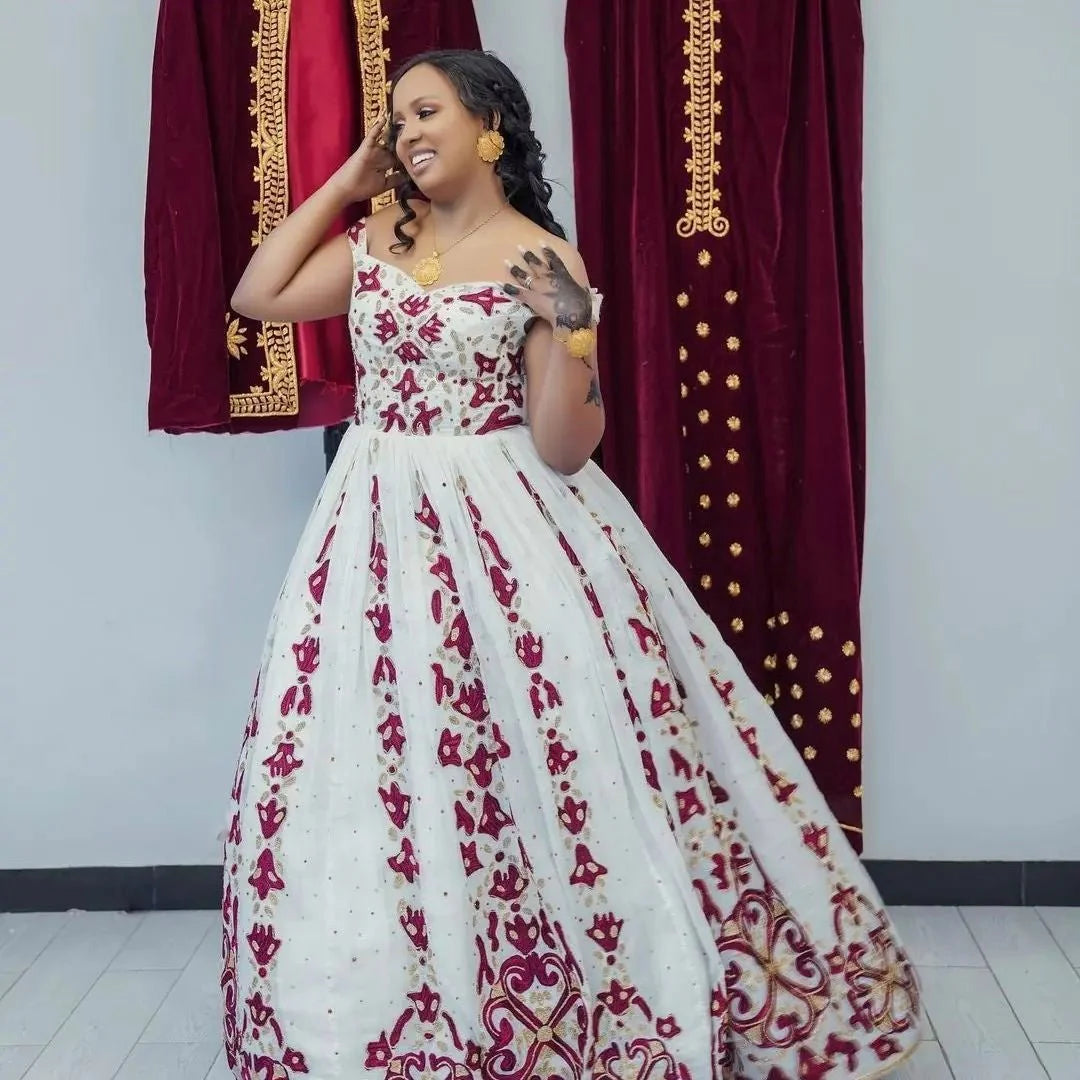 Stunning Purple Habesha Dress: Contemporary Habesha Kemis Design for Weddings