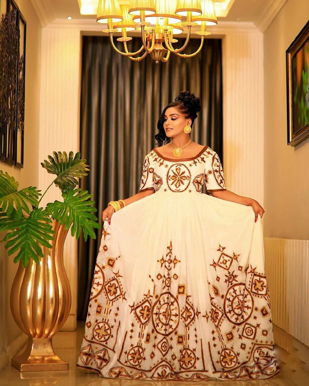 Gorgeous Crimson Attire for Habesha Nuptials Habesha Kemis Traditional Wedding Dress Style
Let me know if you need