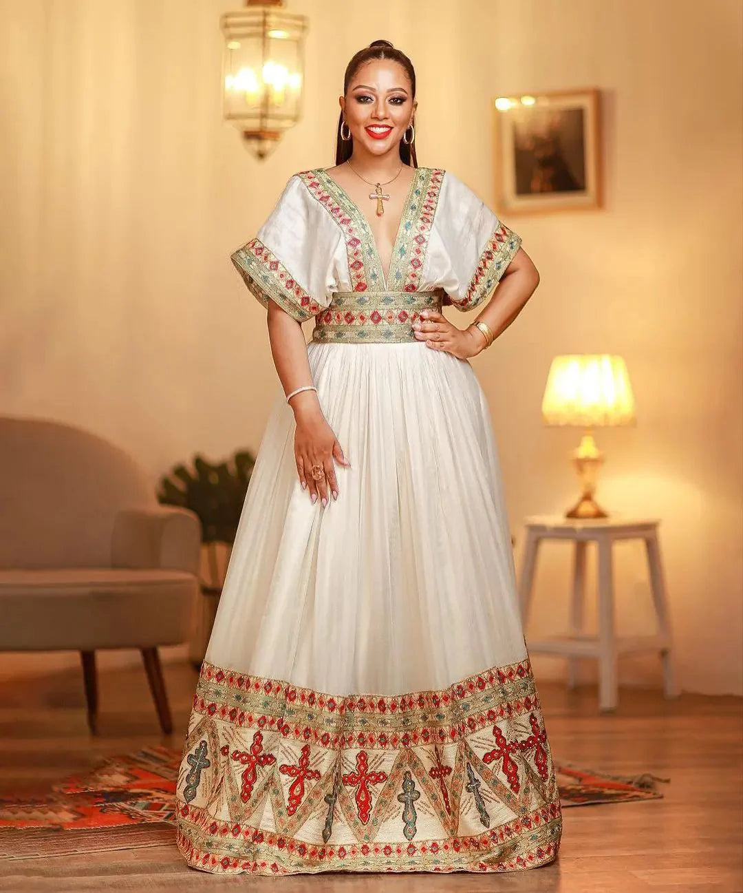 Radiant Elegance: Stunning Contemporary Habesha Wedding Gown