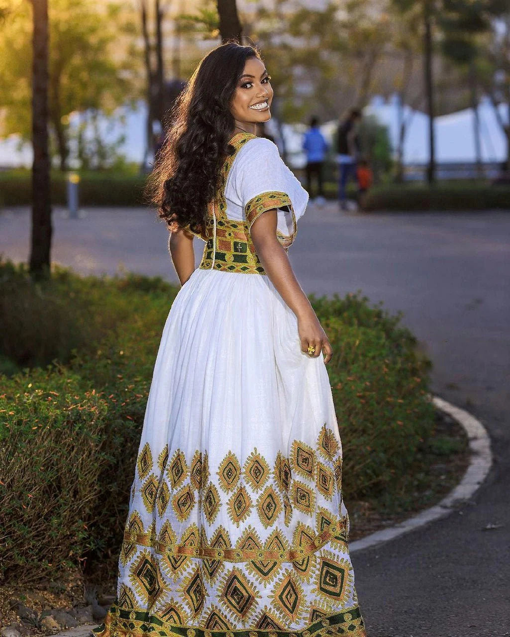 Chic Grace Habesha Wedding Dress with Expansive Design Contemporary Habesha Kemis
