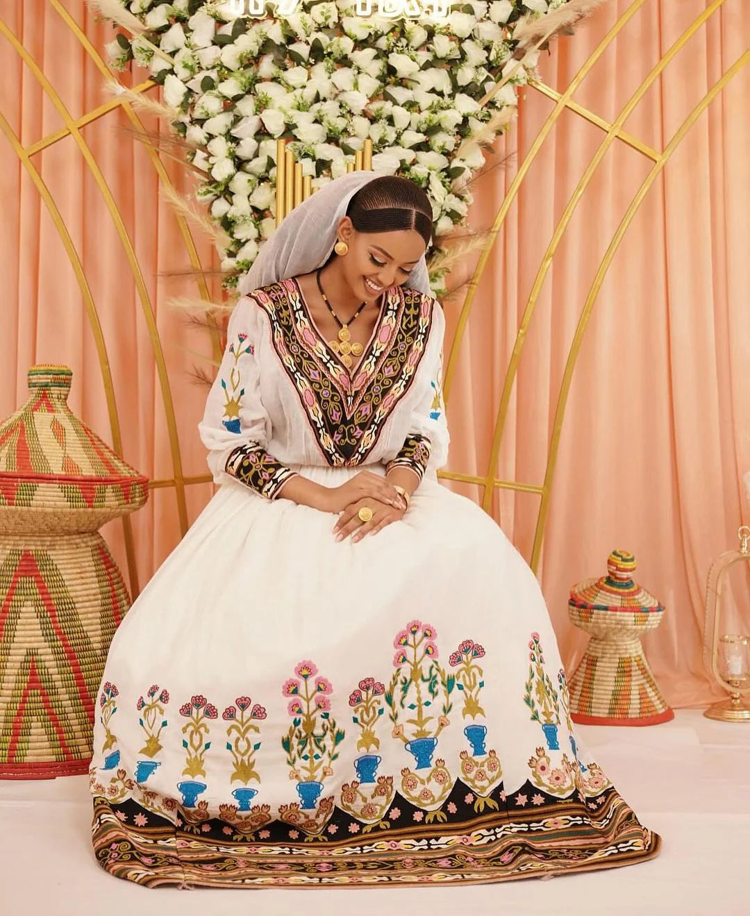 Detailed Grace Habesha Attire with Stunning Designs Habesha Kemis