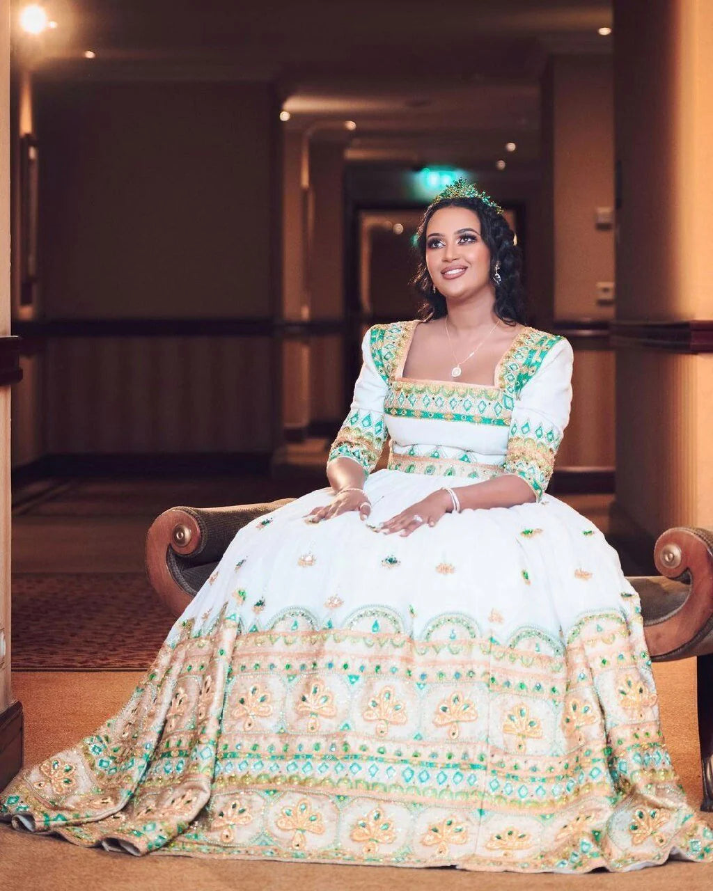 Captivating Elegant Wedding Habesha Kemis Beaded Habesha Wedding Dress