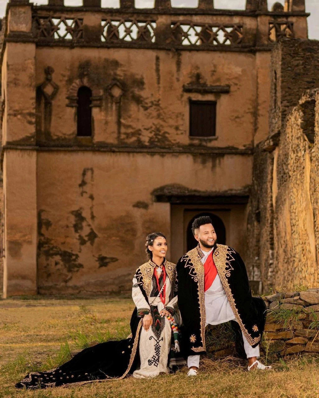 Habesha Wedding Kabba for Couples: Custom-Made Black Wedding Attire