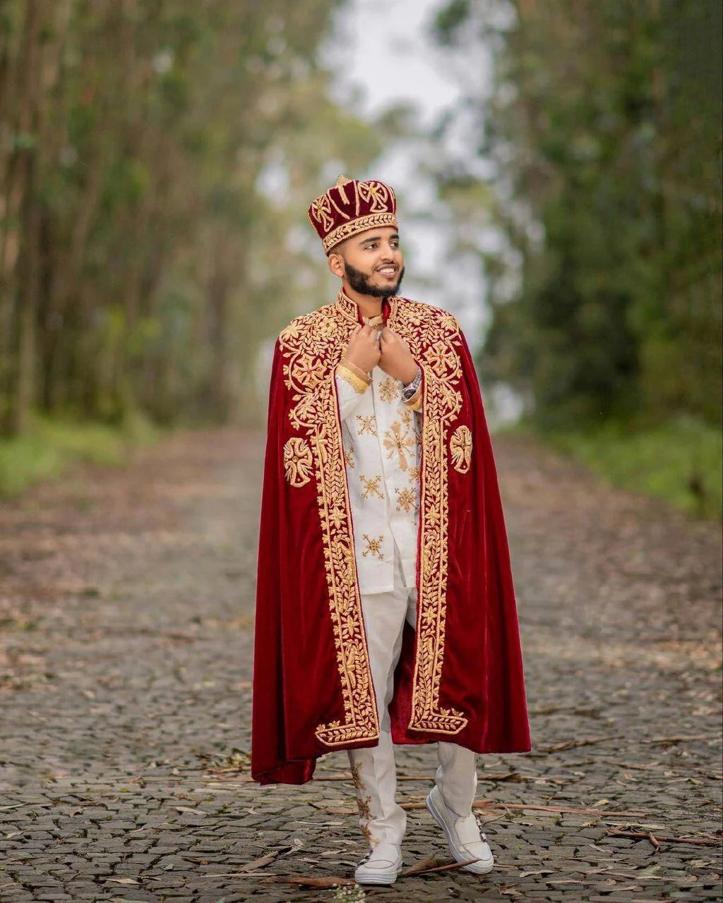 Habesha Wedding Kabba with Crown for Couples: Custom-Made Attire