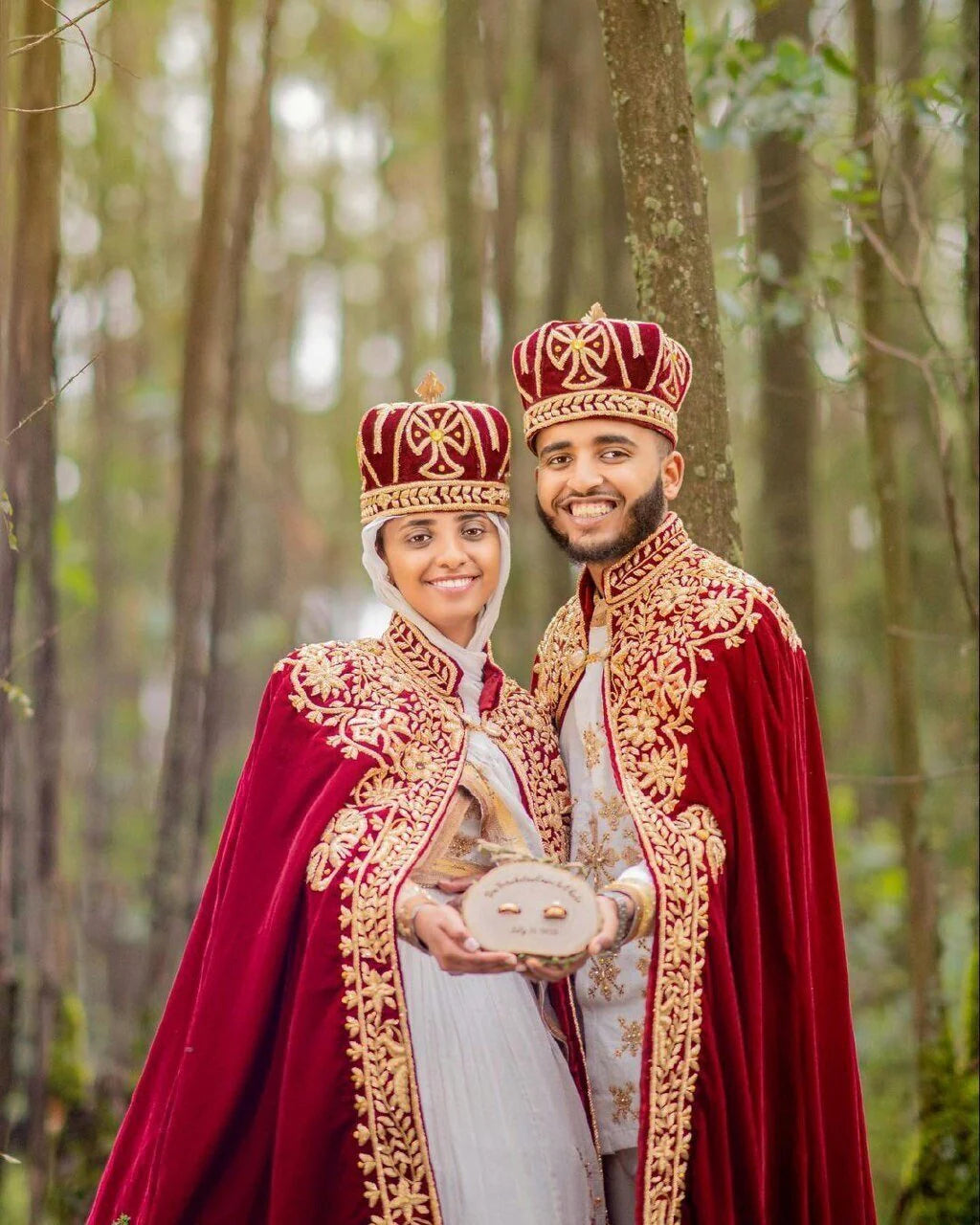 Habesha Wedding Kabba with Crown for Couples: Custom-Made Attire