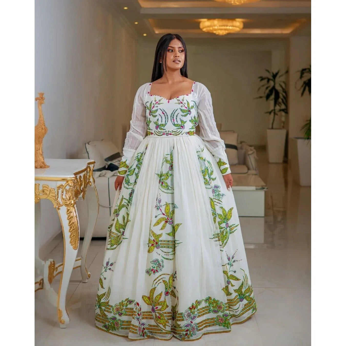 Beautiful Habesha Wedding Kemis Handwoven Habesha Dress Traditional Habesha Attire Modern Habesha Libs Habesha-Inspired Garment