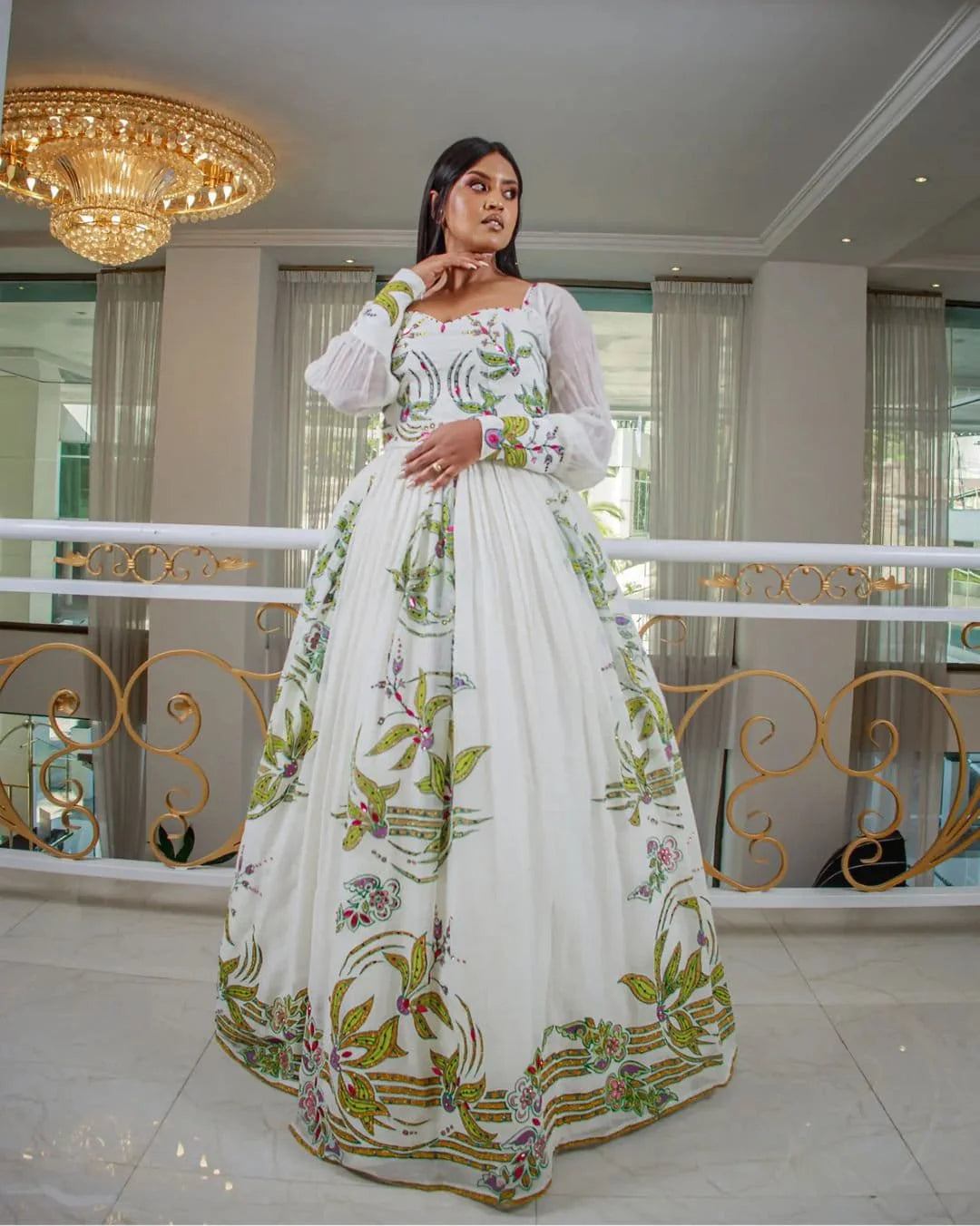 Beautiful Habesha Wedding Kemis Handwoven Habesha Dress Traditional Habesha Attire Modern Habesha Libs Habesha-Inspired Garment