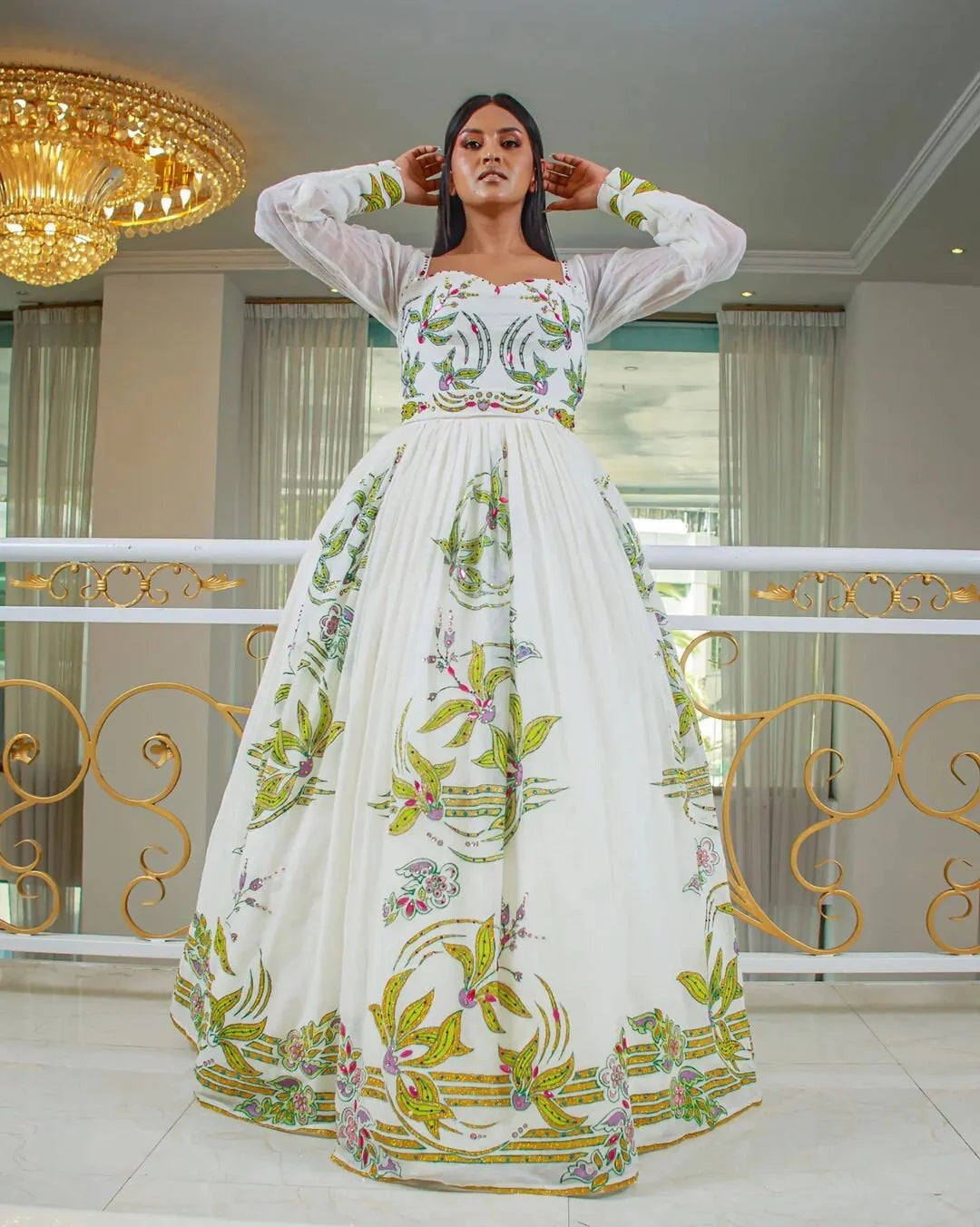 Beautiful Habesha Wedding Kemis Handwoven Habesha Dress Traditional Habesha Attire Modern Habesha Libs Habesha-Inspired Garment