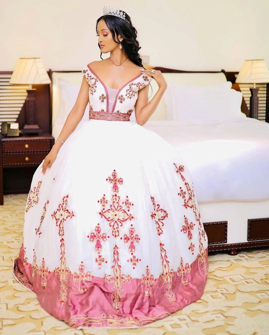 Exquisite Habesha Wedding Dress
Modern Zuria Handwoven Traditional Habesha Attire