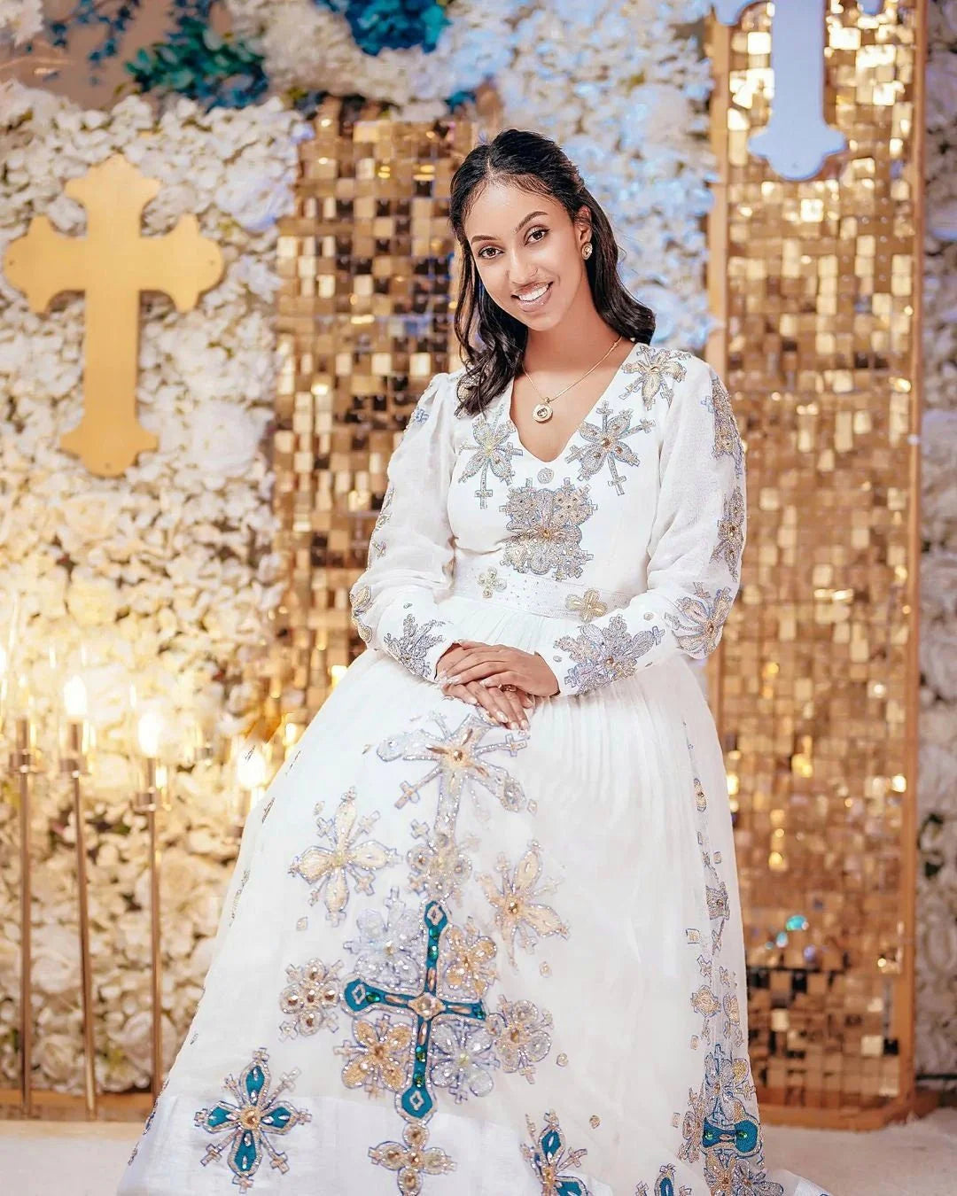 Modern Habesha Kemis, a stunning Habesha wedding dress for any occasion, showcasing elegant design and cultural heritage