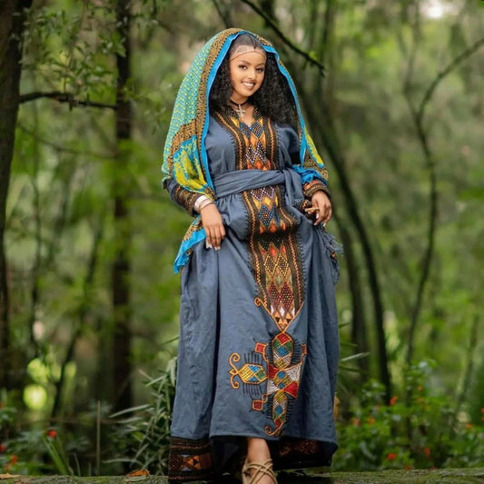 Beautiful Raya Dress, Handwoven Habesha Kemis, Modern Traditional Habesha Dress