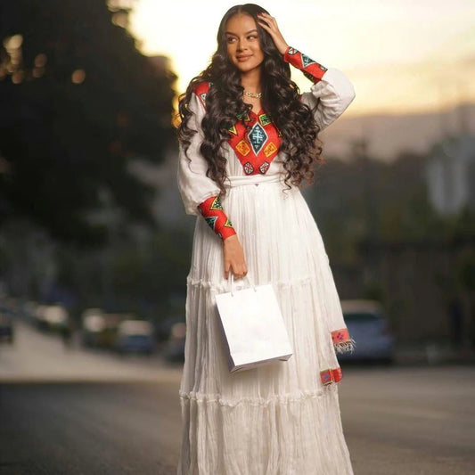 Beautiful Habesha Traditional Wear, Handwoven Habesha Dress, Elegant Habesha Kemis