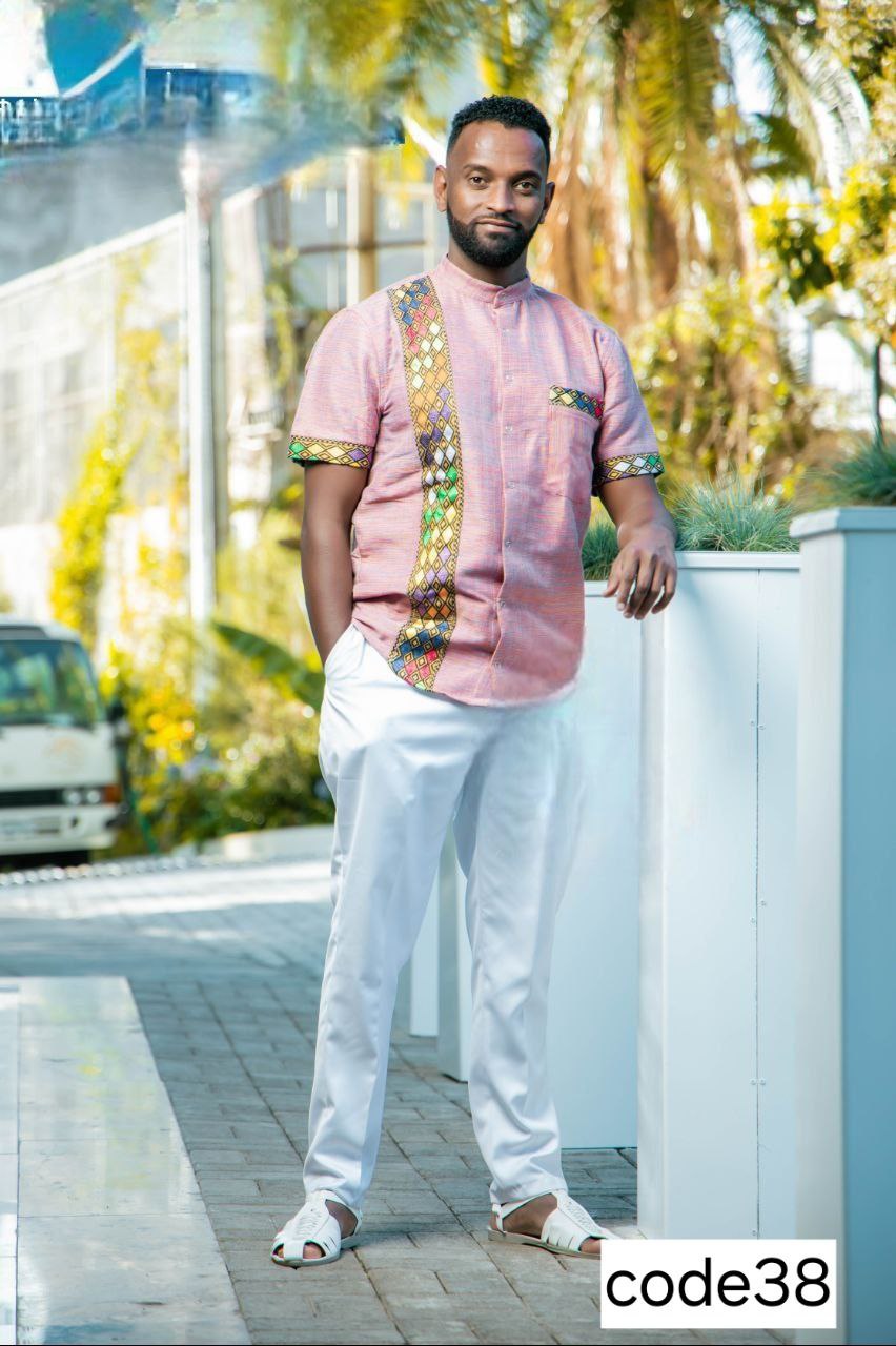 Stylish Contemporary African-Inspired Ensemble with Vibrant Accents