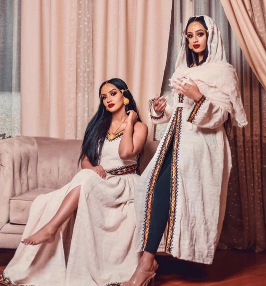 Thick Gabi Cotton Habesha Dress 2-piece, Habesha gown, Habesha kemis, Habesha attire, Kemis