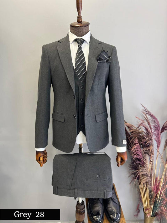 Timeless Grey Turkey Three-Piece Suit Elegant Style for Any Occasion