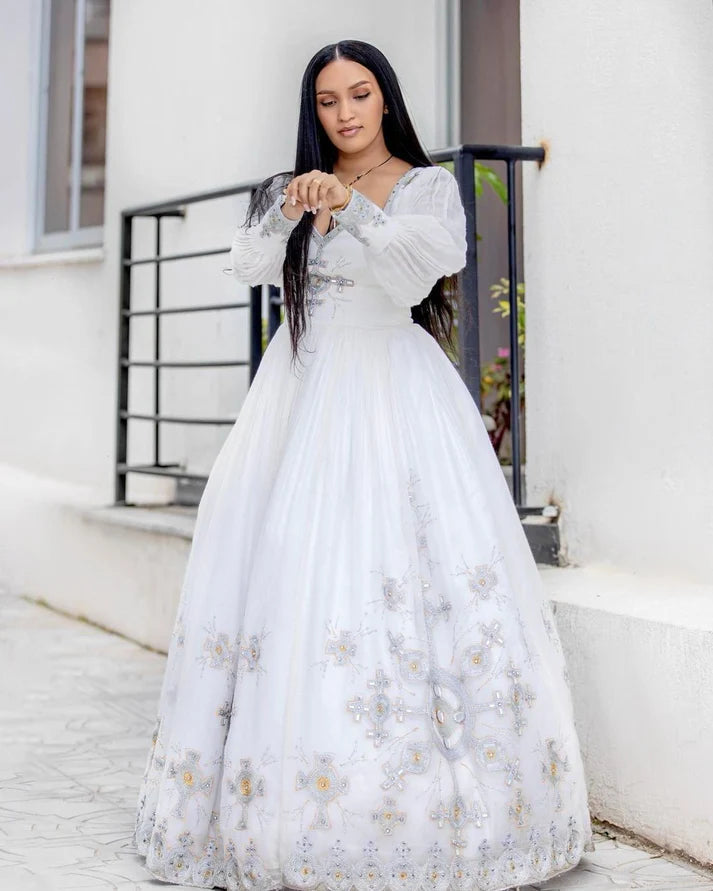 Elegant Habesha Wedding Dress A Celebration of Ethiopian Heritage