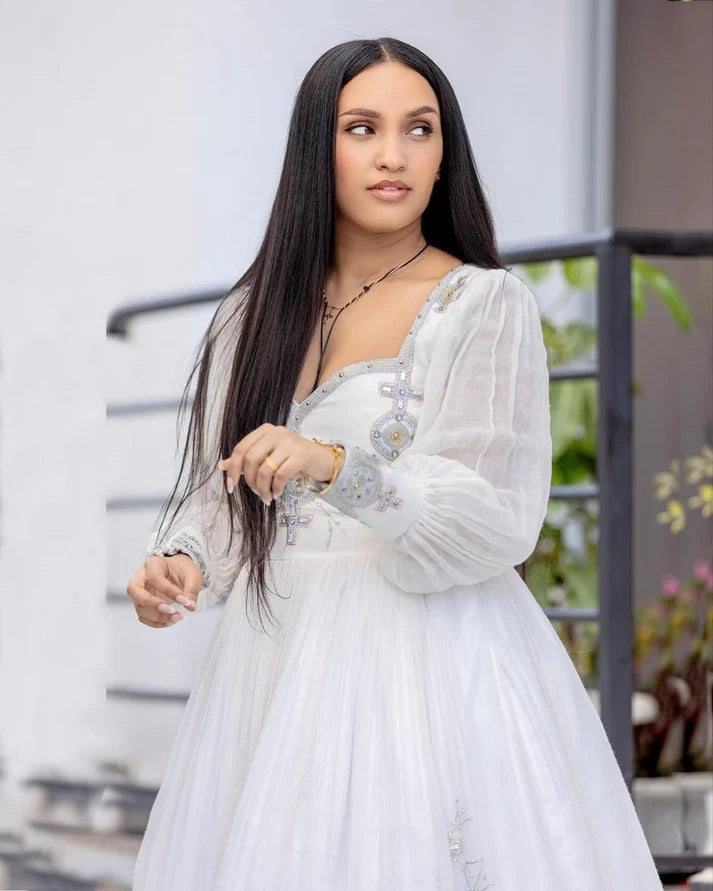 Elegant Habesha Wedding Dress A Celebration of Ethiopian Heritage