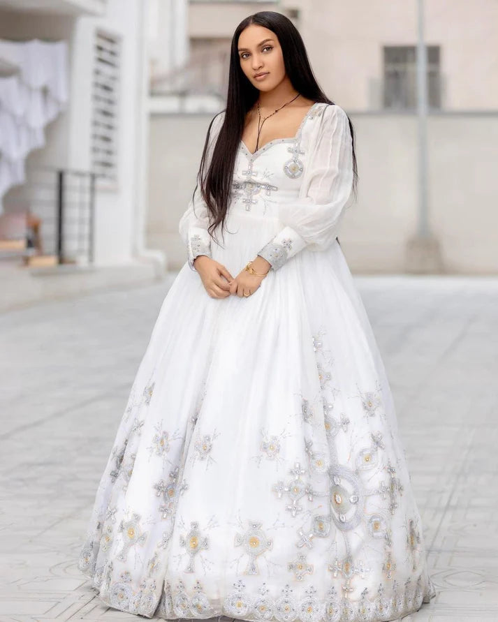 Elegant Habesha Wedding Dress A Celebration of Ethiopian Heritage