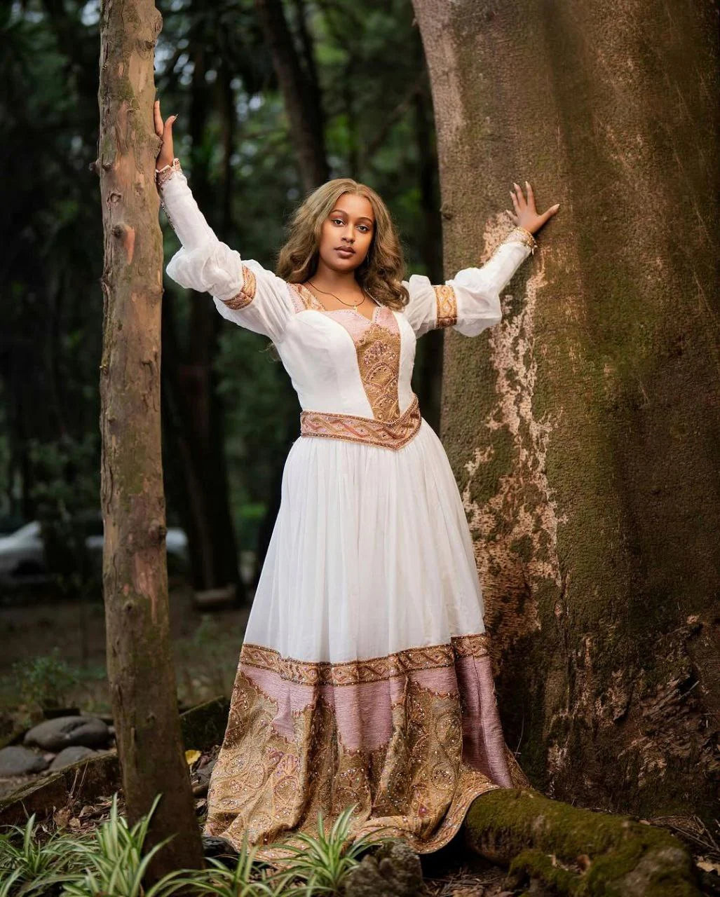 Exquisite Habesha Dress with Intricate Embroidery