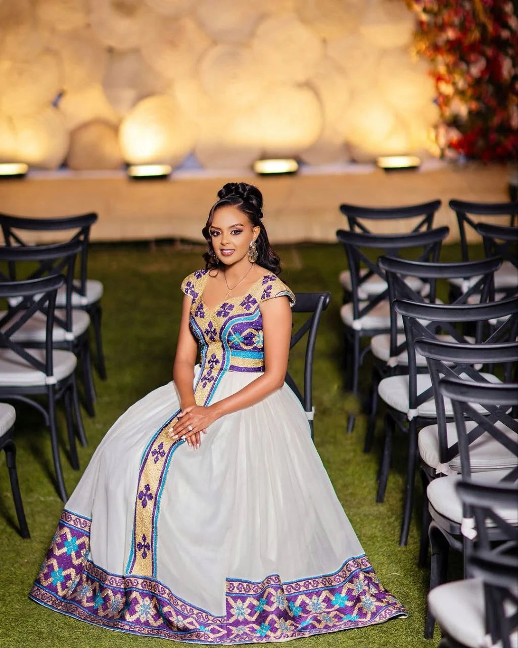 Stunning Habesha Dress with Intricate Embroidery