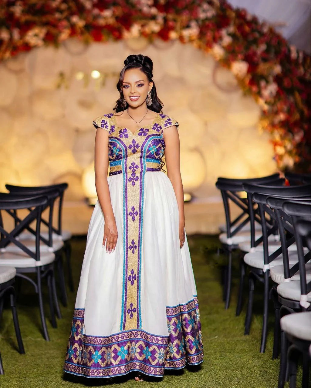 Stunning Habesha Dress with Intricate Embroidery