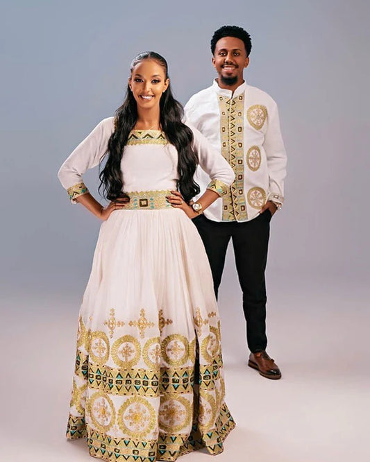 Gorgeous wedding Habesha couples outfit