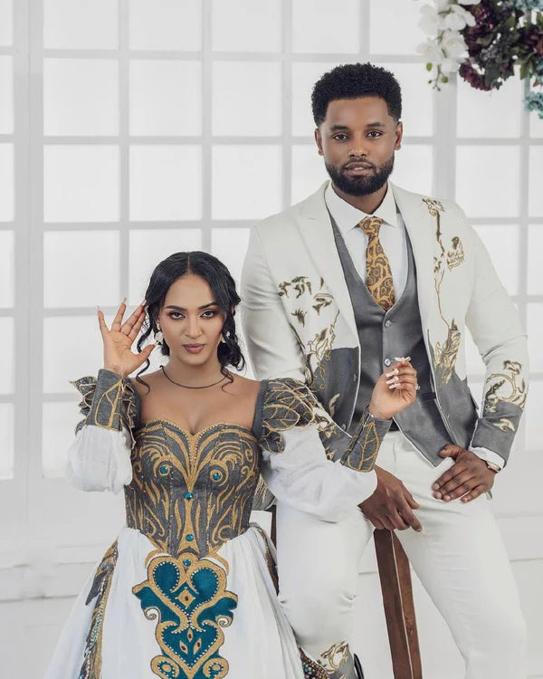Darker Design Wedding: Habesha Couples Outfit