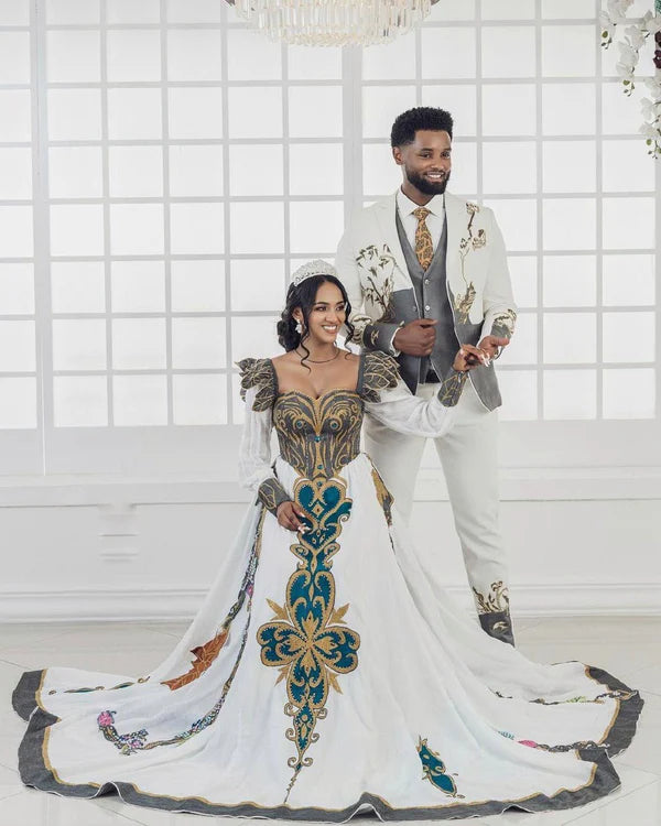 Darker Design Wedding: Habesha Couples Outfit