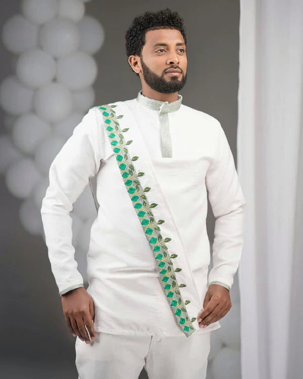 Green Wedding: Stylish Habesha Couples Outfit