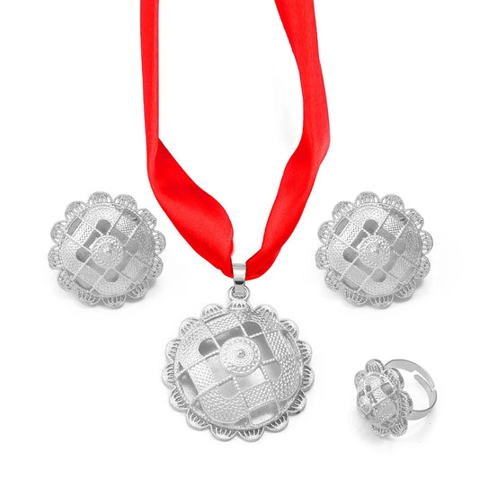 Anniyo Ethiopian Jewelry sets Pendant DIY Rope Earrings Rings African Eritrean Wedding Engagement Habesha Ethnic #151616