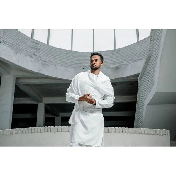 A Complete Traditional Habesha Outfit for Men with Shoes