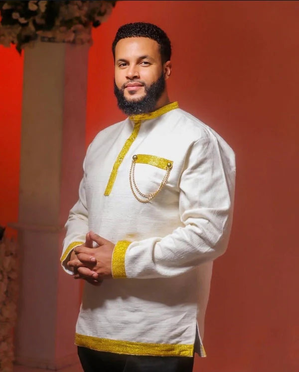 Golden Tilf Habesha Shirt For Men Minimalist Habesha Shirt Habesha Libs For Men. 