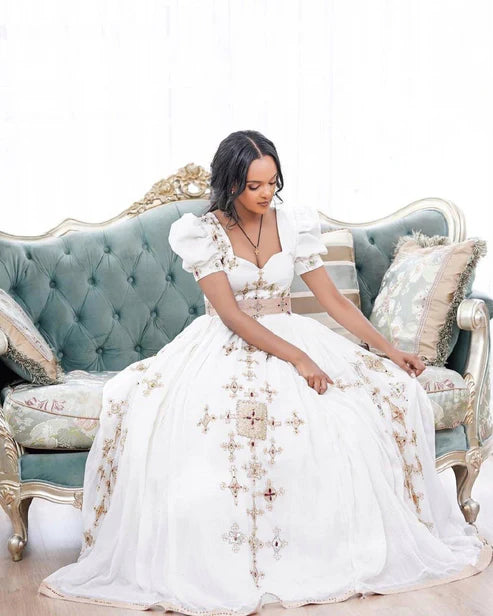 Timeless Habesha Couples Cloth: Exquisite Ethiopian Attire. This