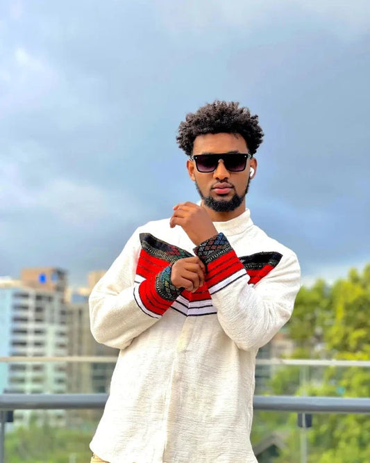 Modern Oromo Shirt for Men Abbaa Gadaa Oromo Shirt for Men Habesha Cloth Uffata Aadaa Oromoo