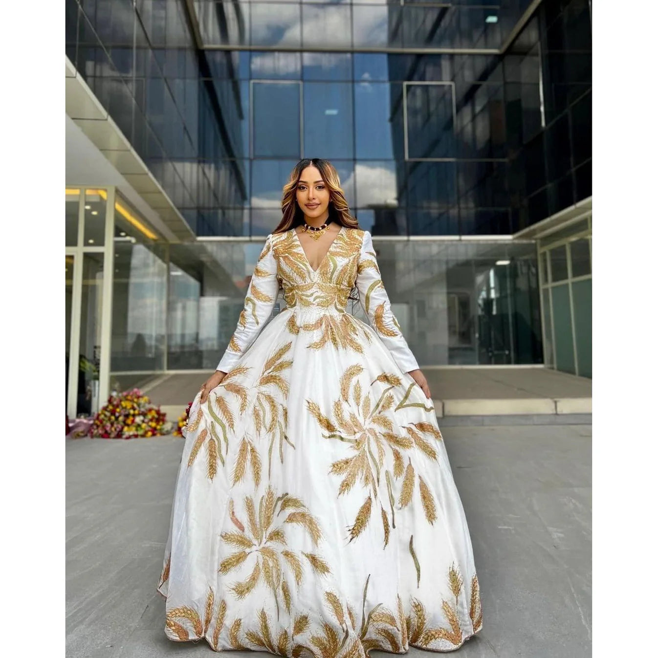 Unique handwoven Habesha Kemis a modern wedding dress
