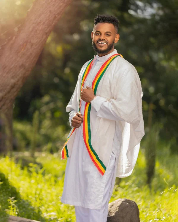 Handcrafted Habesha Shirt for Men Complete Men's Ensemble With Footwear.