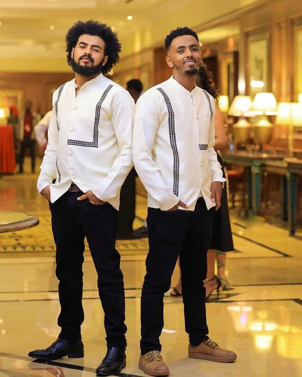 Classic Oromo Shirt for Men Habesha Men's Attire Habesha Libs Ethiopian Garment ሀበሻ