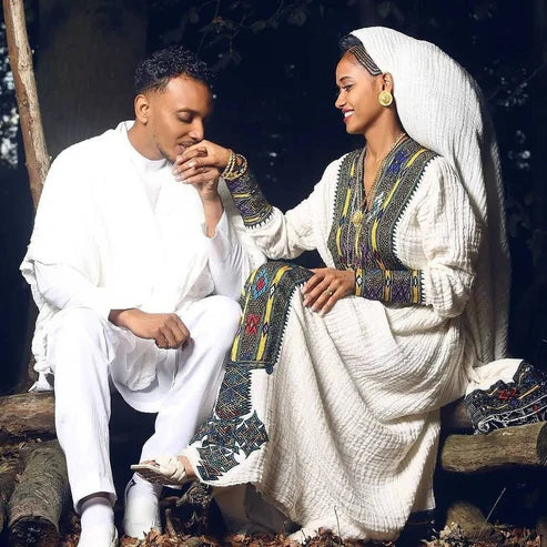 Axum Fetil Handwoven Habesha Couples' Outfit