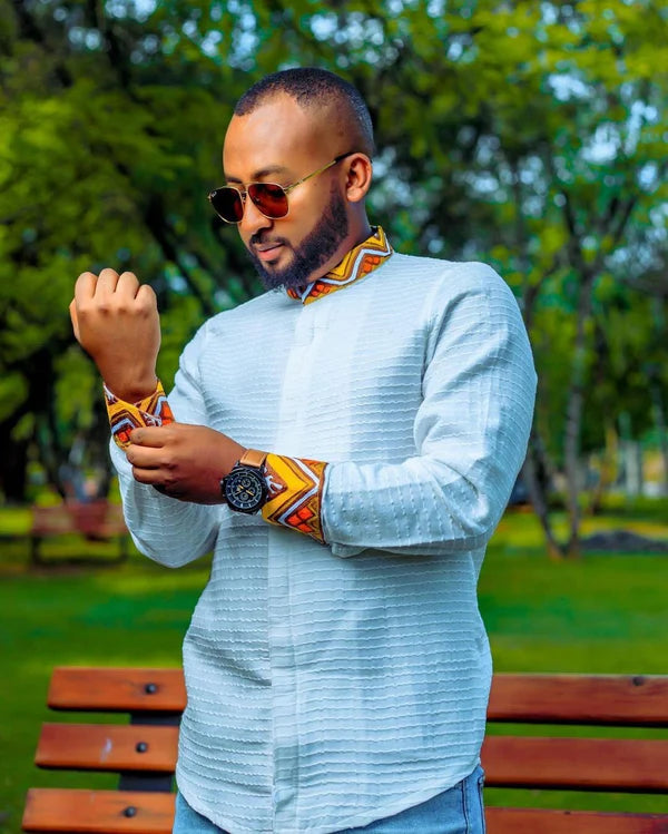 Fashionable Habesha Men's Shirt Habesha Men's Style Ethiopian Traditional Men's Shirt