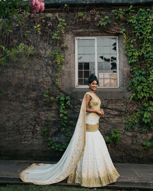 Exquisite Golden Matching Ethiopian Couples Wedding Outfit