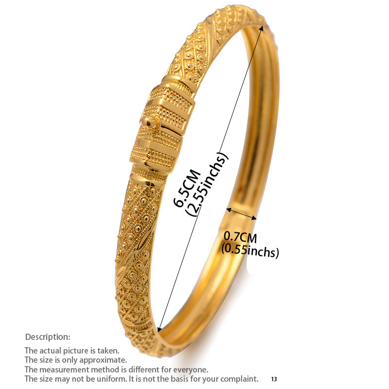 Habesha Gold Color Bangles - 4 Piece Bracelet Set