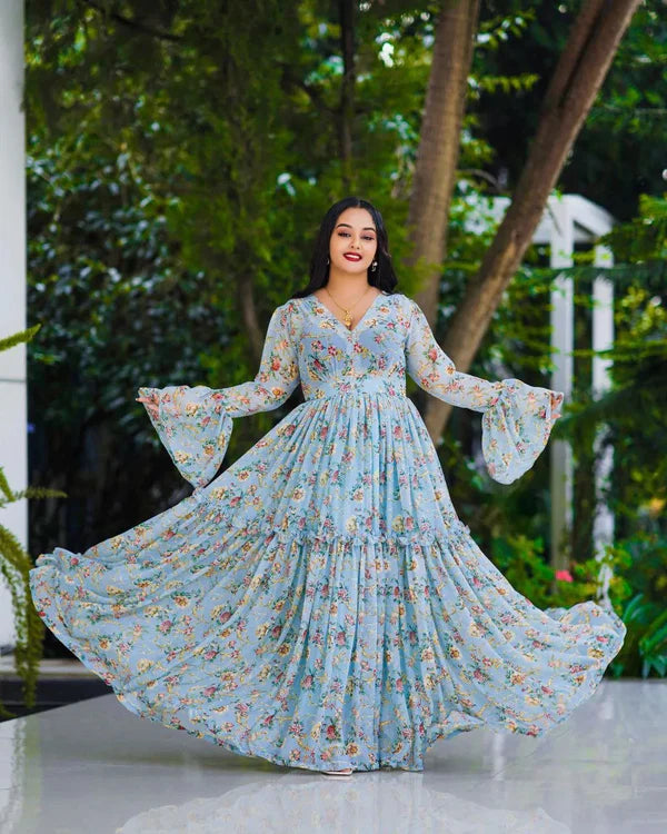 Naturally Fresh Look with a Habesha Chiffon Dress