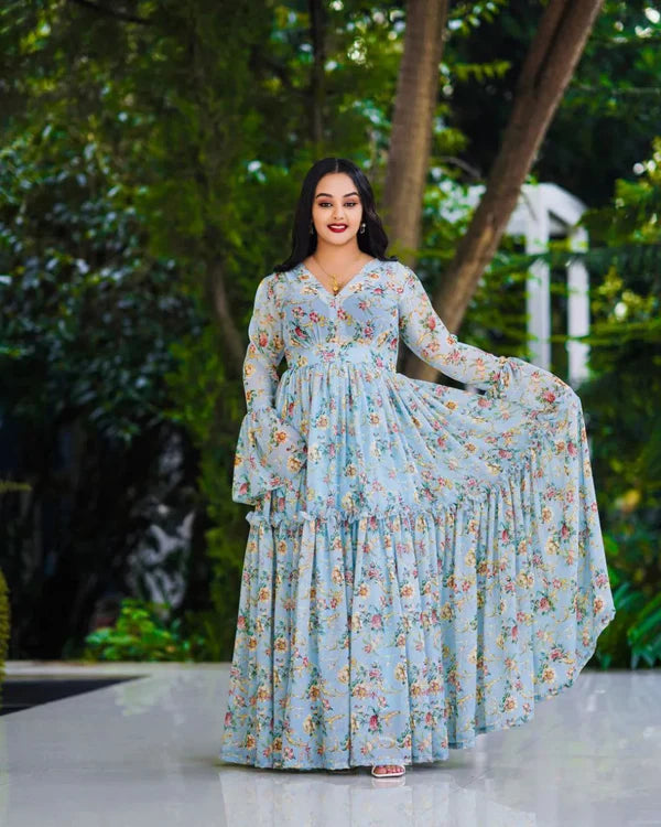 Naturally Fresh Look with a Habesha Chiffon Dress