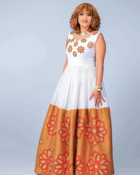 Marvelous Orange Ethiopian Dress