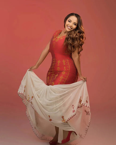 Captivating Mermaid Red Traditional Dress